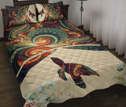 Turtle Abstract Style Quilt Bedding Set