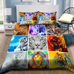Tiger And Lion Bedding Set Cotton Bed Sheets Spread Comforter Duvet Cover Bedding Sets