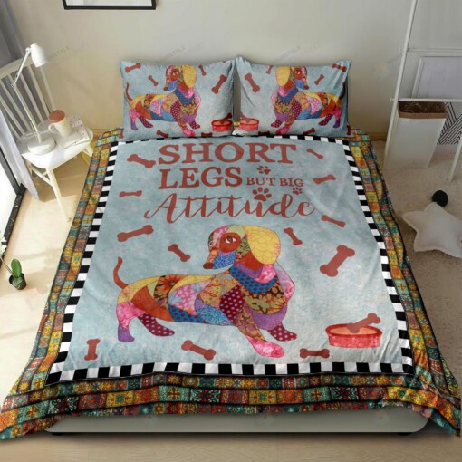 Dachshund Dog Short Legs But Big Attitude Bedding Set Bed Sheets Spread Comforter Duvet Cover Bedding Sets