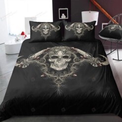 Skull Cotton Bed Sheets Spread Comforter Duvet Cover Bedding Sets