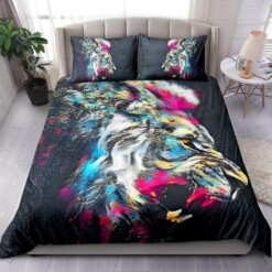 Colorful Lion Bedding Set Cotton Bed Sheets Spread Comforter Duvet Cover Bedding Sets