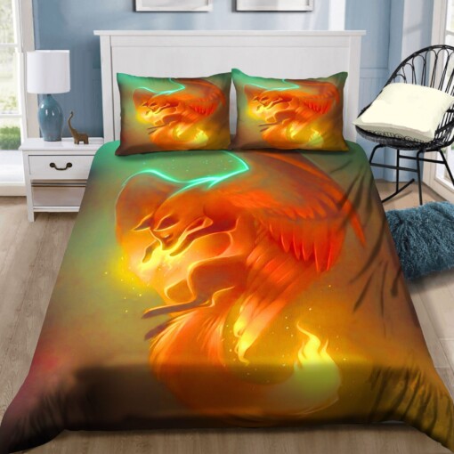 Winged Fire Fox Bedding Set Cotton Bed Sheets Spread Comforter Duvet Cover Bedding Sets