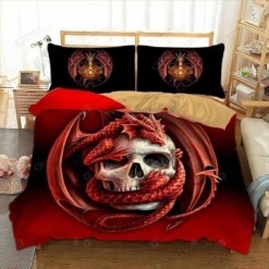 Dragon Bedding 3D Skull Bed Sheets Spread Duvet Cover Bedding Set