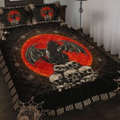 Witch Cat Skull Quilt Bedding Set