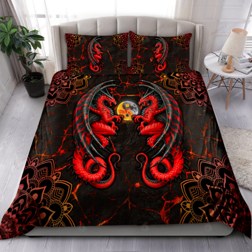 Dragons Cotton Bed Sheets Spread Comforter Duvet Cover Bedding Sets