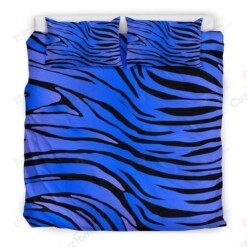 Black Blue Zebra Pattern Bedding Set (Duvet Cover & Pillow Cases)