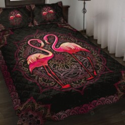 Flamingo Couple Mandalas Quilt Bedding Sets