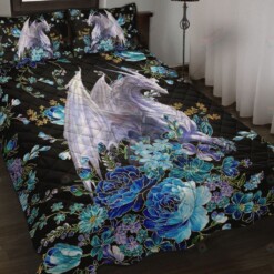 Dragon Flowers Quilt Bedding Set