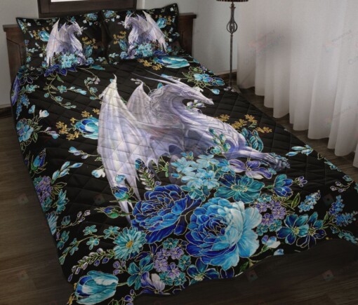 Dragon Flowers Quilt Bedding Set