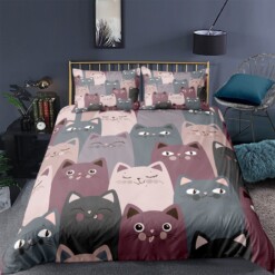 Cats Pattern Bedding Set Bed Sheets Spread Comforter Duvet Cover Bedding Sets