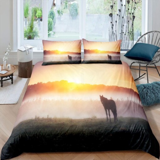 Horse Bedding Set Bed Sheet Spread Comforter Duvet Cover Bedding Sets