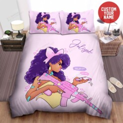 Black Girl Phone Bedding Custom Name Duvet Cover Bedding Set