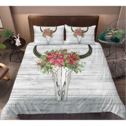 Bull Skull With Flower Bedding Set Bed Sheets Spread Comforter Duvet Cover Bedding Sets