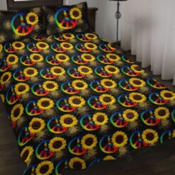 Hippie Sunflower Quilt Bed Set Bedding Set