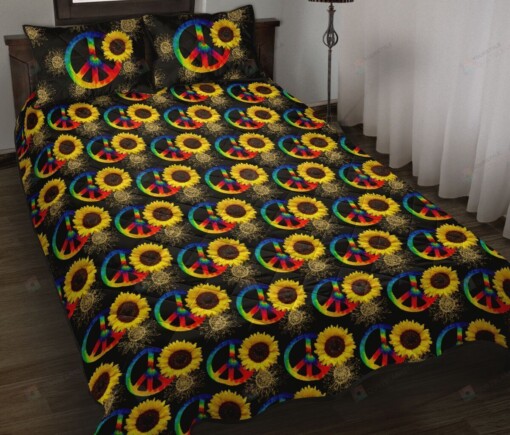Hippie Sunflower Quilt Bed Set Bedding Set