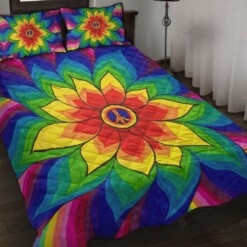 Colorful Hippie Flower Quilt Bedding Set
