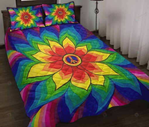 Colorful Hippie Flower Quilt Bedding Set