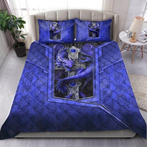 Blue Dragon Quilt Bedding Set