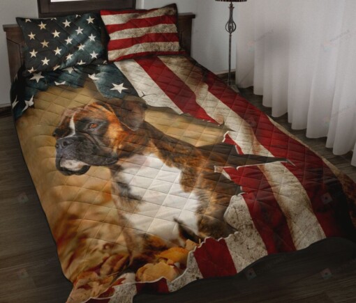 Boxer USA Quilt Bedding Set