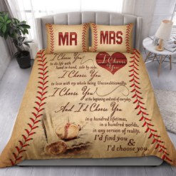 Baseball Lover Couple  Duvet Cover Bedding Set