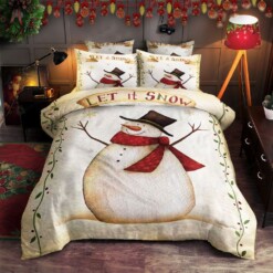 Snowman Cotton Bed Sheets Spread Comforter Duvet Cover Bedding Sets