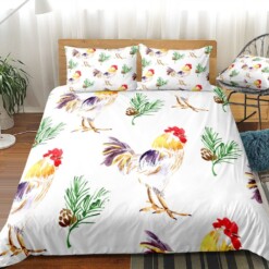 Rooster Bedding Set Bed Sheets Spread Comforter Duvet Cover Bedding Sets