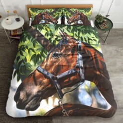 Horse Cotton Bed Sheets Spread Comforter Duvet Cover Bedding Sets