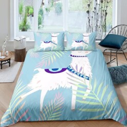 Alpaca Blue Bedding Set Bed Sheets Spread Comforter Duvet Cover Bedding Sets