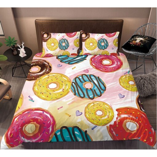 Colorful Donuts Bedding Set Bed Sheets Spread Comforter Duvet Cover Bedding Sets