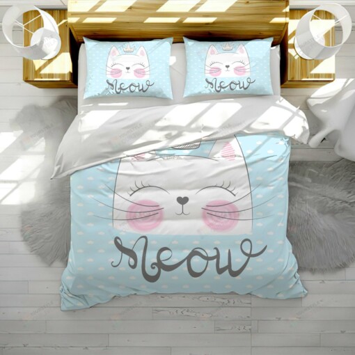 Lovely Cat Meow Bedding Set Bed Sheets Spread Comforter Duvet Cover Bedding Sets