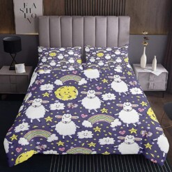 Cartoon Sheep Bedding Set Bed Sheet Spread Comforter Duvet Cover Bedding Sets