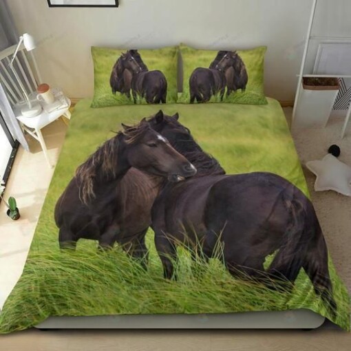 Couple Black Horse Bedding Set Bed Sheet Spread Comforter Duvet Cover Bedding Sets