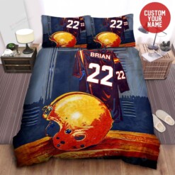 Football Helmet Painting Custom Name Duvet Cover Bedding Set