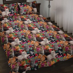 Love Cat Quilt Bedding Set