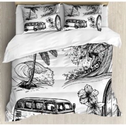 Beach Bed Sheets Spread Comforter Duvet Cover Bedding Sets