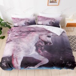 White Horse Bed Sheets Spread Comforter Duvet Cover Bedding Sets