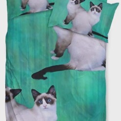 Lovely Snowshoe Cat Print Bedding Set Bed Sheets Spread Comforter Duvet Cover Bedding Sets