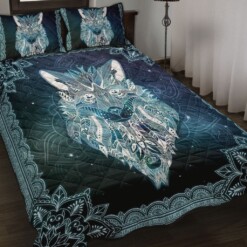 Wolf Mandala Galaxy Quilt Bedding Set