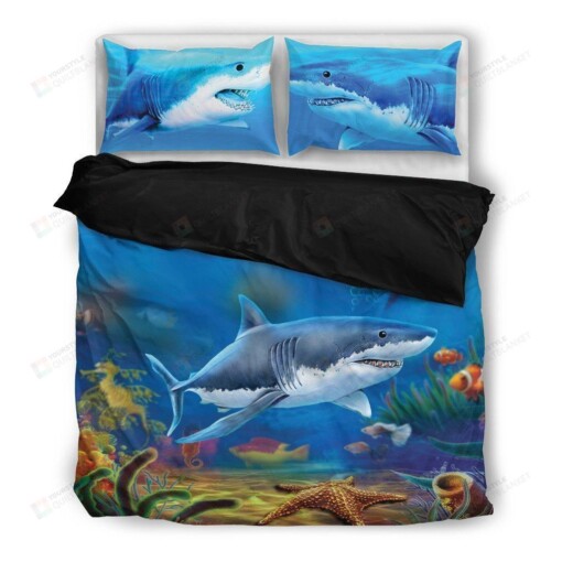 Shark Cotton Bed Sheets Spread Comforter Duvet Cover Bedding Sets