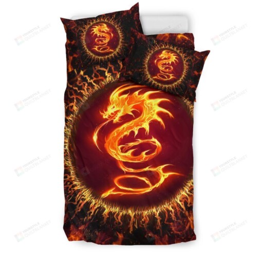 Dragon Fire Sun Art Style Bedding Set Cotton Bed Sheets Spread Comforter Duvet Cover Bedding Sets
