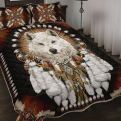 Wolf Native American Quilt Bedding Set