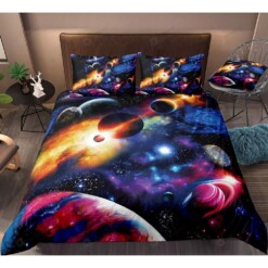 Planets And Universe Bedding Set Cotton Bed Sheets Spread Comforter Duvet Cover Bedding Sets