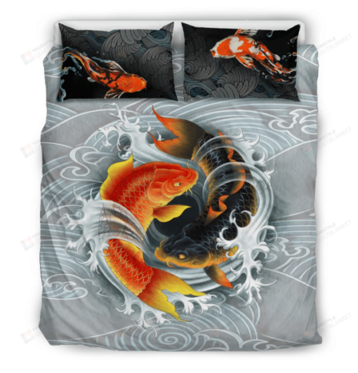 Koi Fish Japanese Bedding Set Bed Sheets Spread Comforter Duvet Cover Bedding Sets