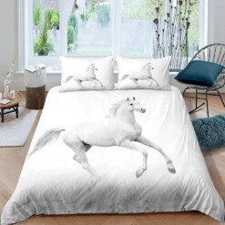 White Horse Bedding Set Bed Sheets Spread Comforter Duvet Cover Bedding Sets