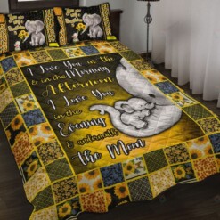 Love Elephant Quilt Bedding Set