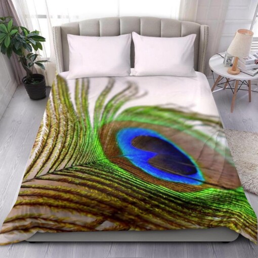 Peacock Feather Bedding Set  Bed Sheets Spread Comforter Duvet Cover Bedding Sets