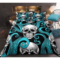 Octopus And skull Bedding Set Bed Sheets Spread Comforter Duvet Cover Bedding Sets