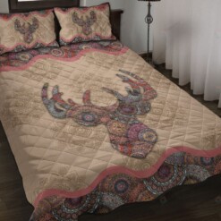 Deer Mandala Quilt Bedding Set