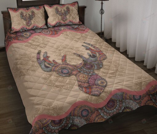 Deer Mandala Quilt Bedding Set