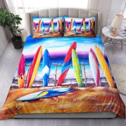 Colorful Surfing Bedding Set Bed Sheets Spread Comforter Duvet Cover Bedding Sets